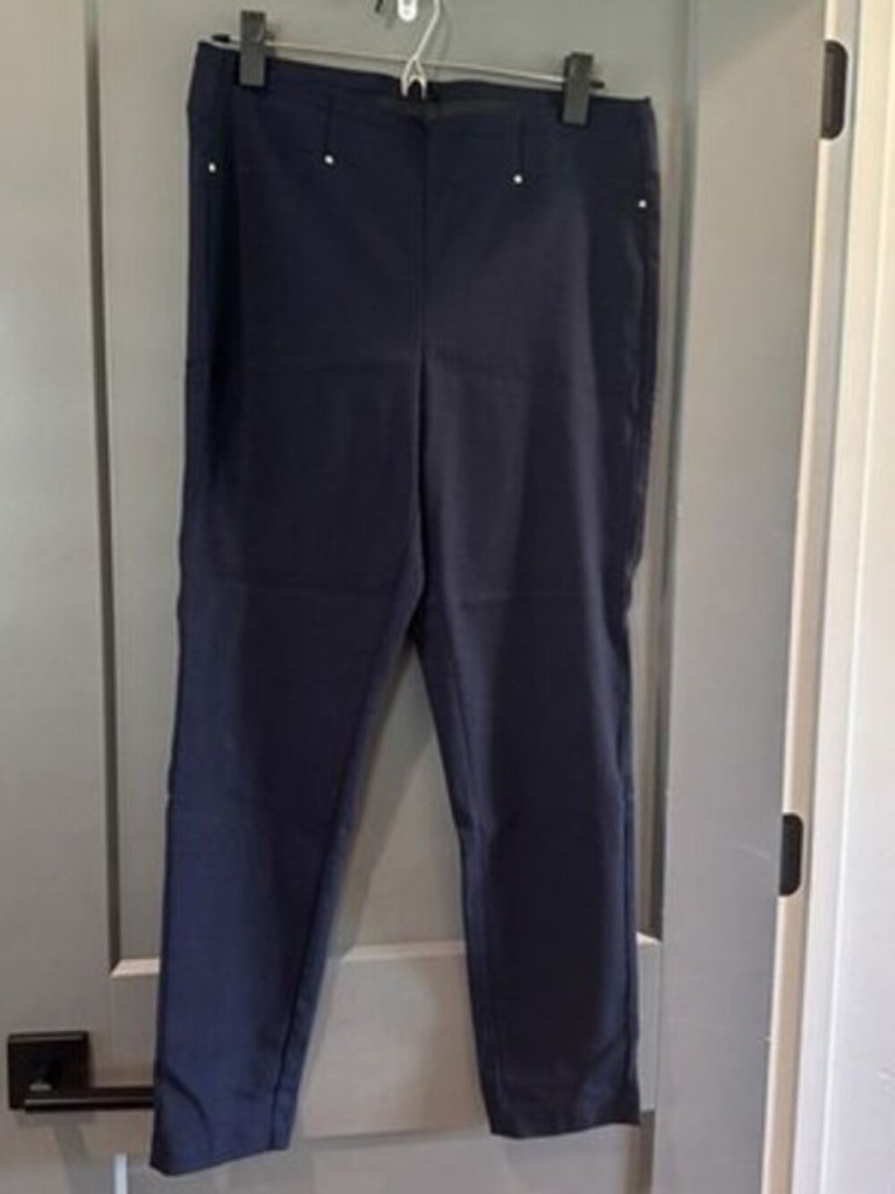 Rafaella Comfort Slim Ankle Pants Navy Size 10 Stretch Pull-On MSRP $59